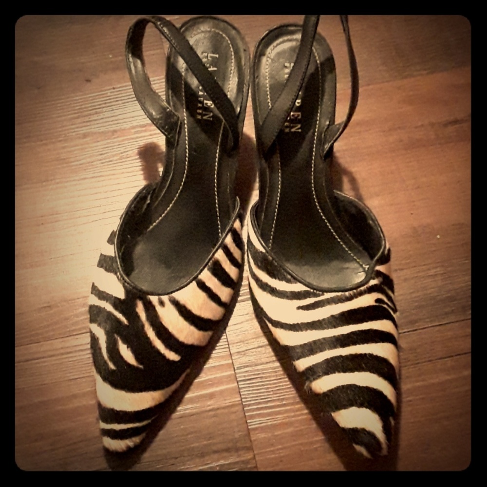 Ralph Lauren animal stripe short heels